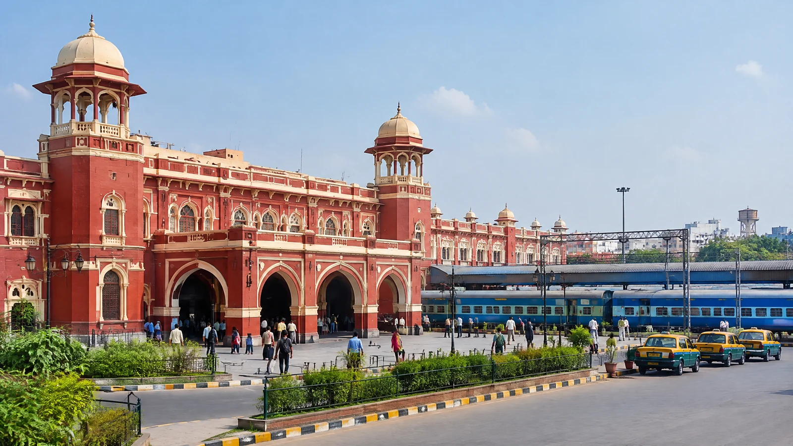 Passenger train at a central Delhi railway station