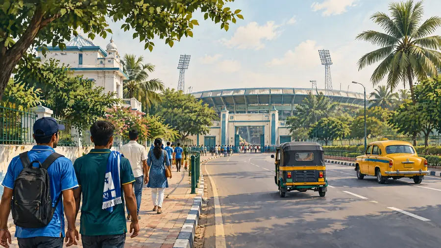 Travel to Barabati Cricket Stadium, Cuttack — editorial illustration