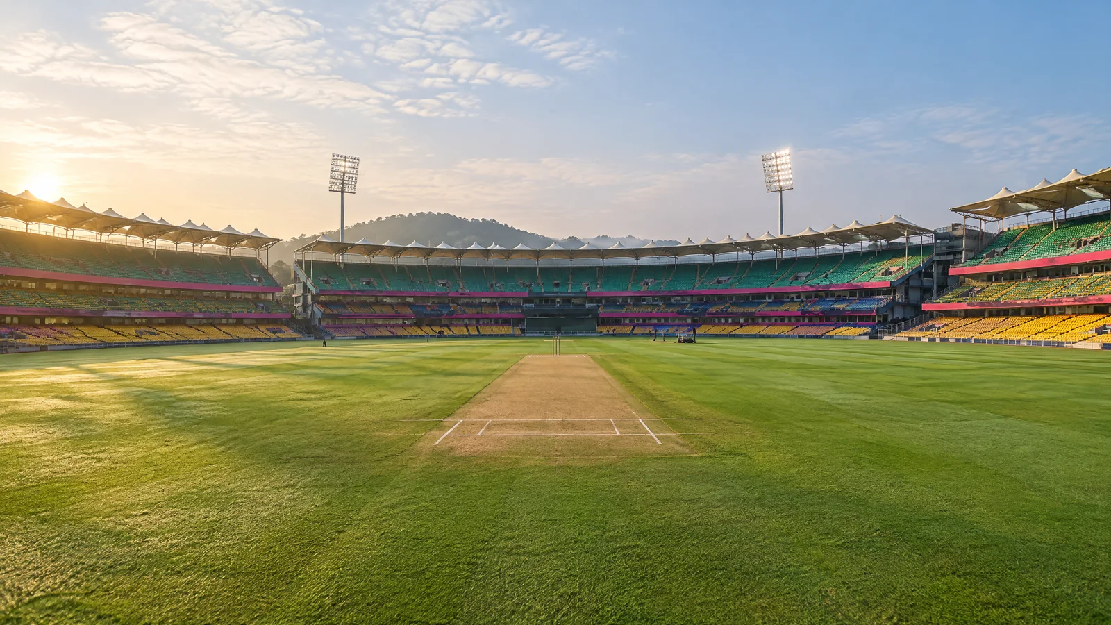 Barsapara Stadium pitch and prepared cricket square in Guwahati