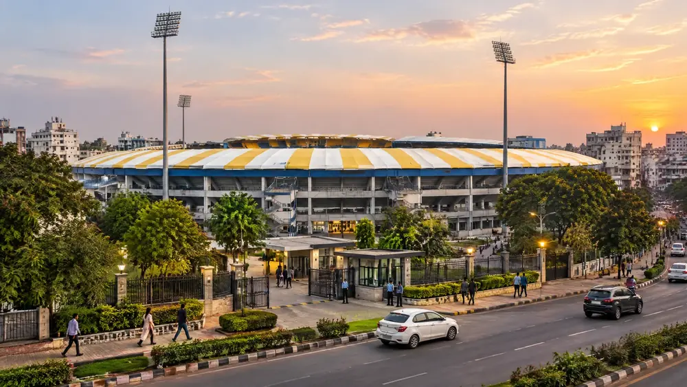 Holkar Stadium exterior in Indore