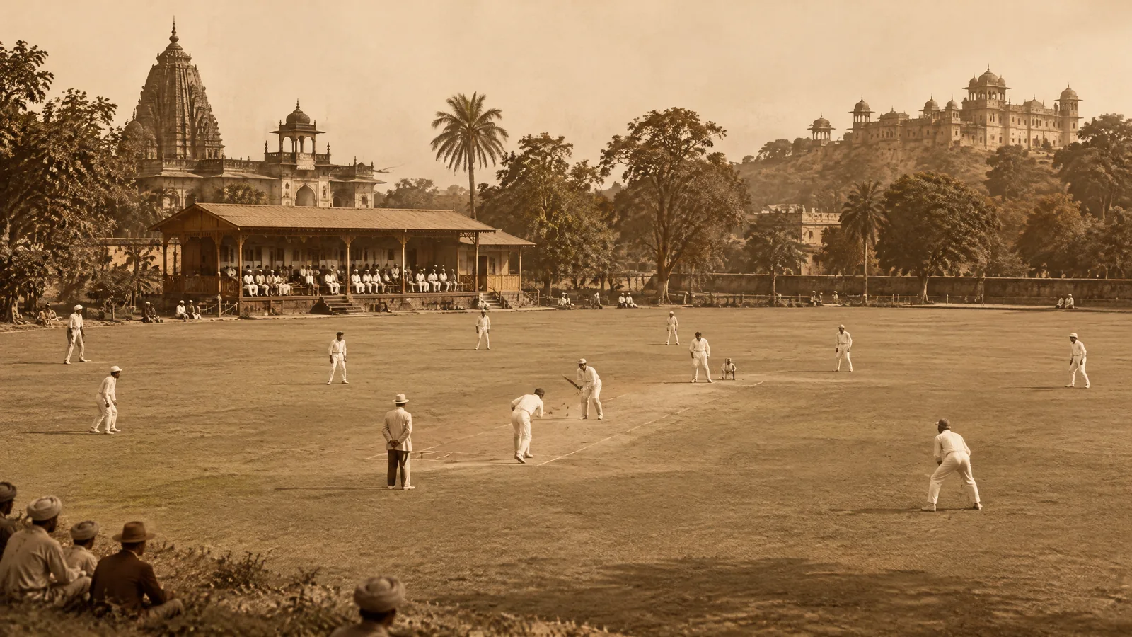 Editorial illustration of Holkar-era cricket roots in Indore