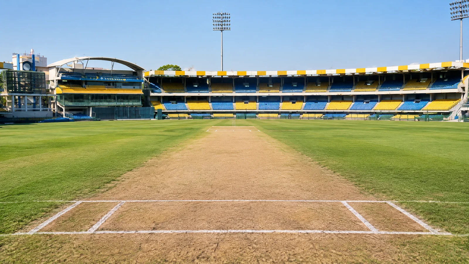 Holkar Stadium pitch report with prepared central wicket in Indore