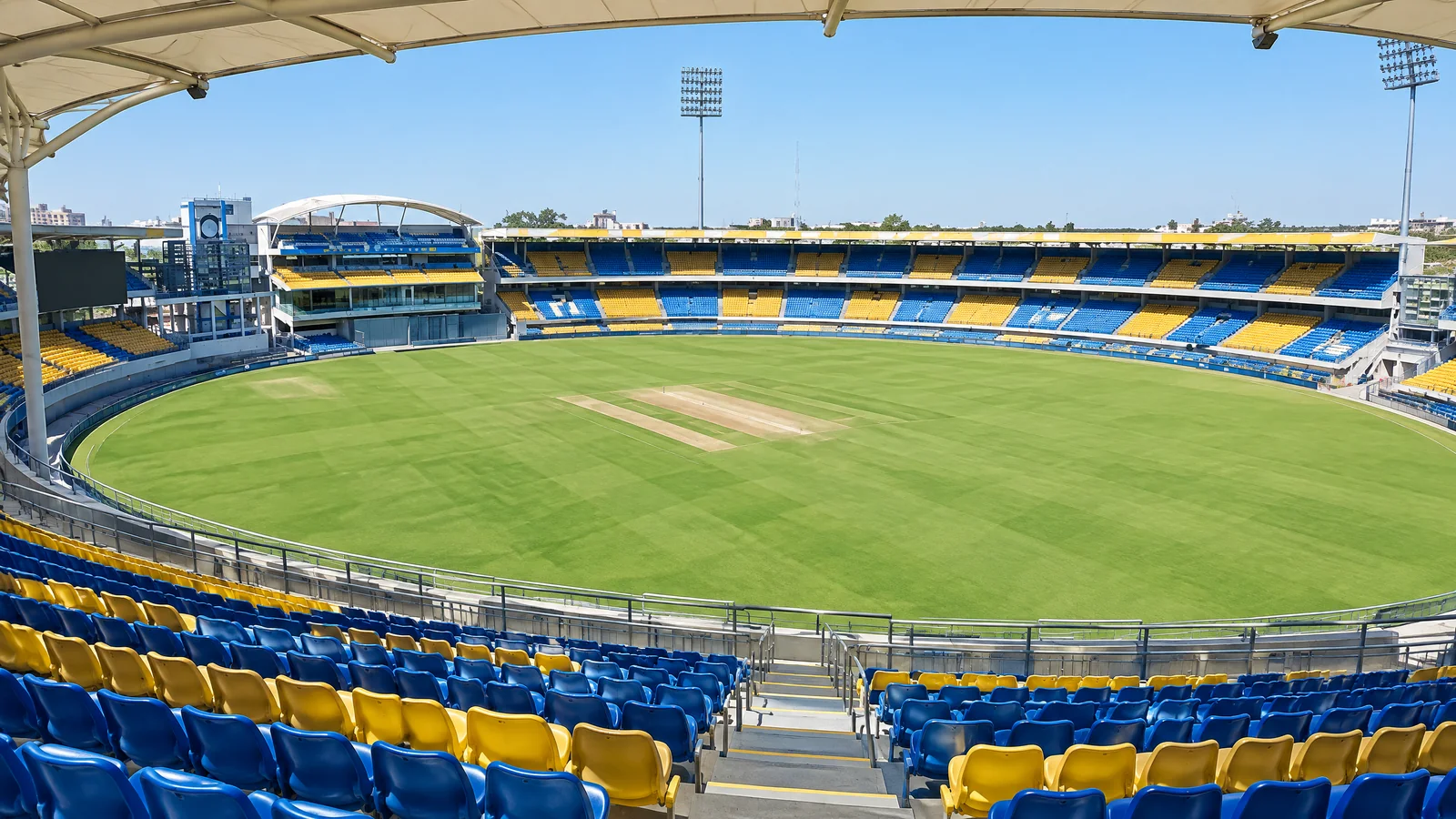 Holkar Stadium seating and international match setting
