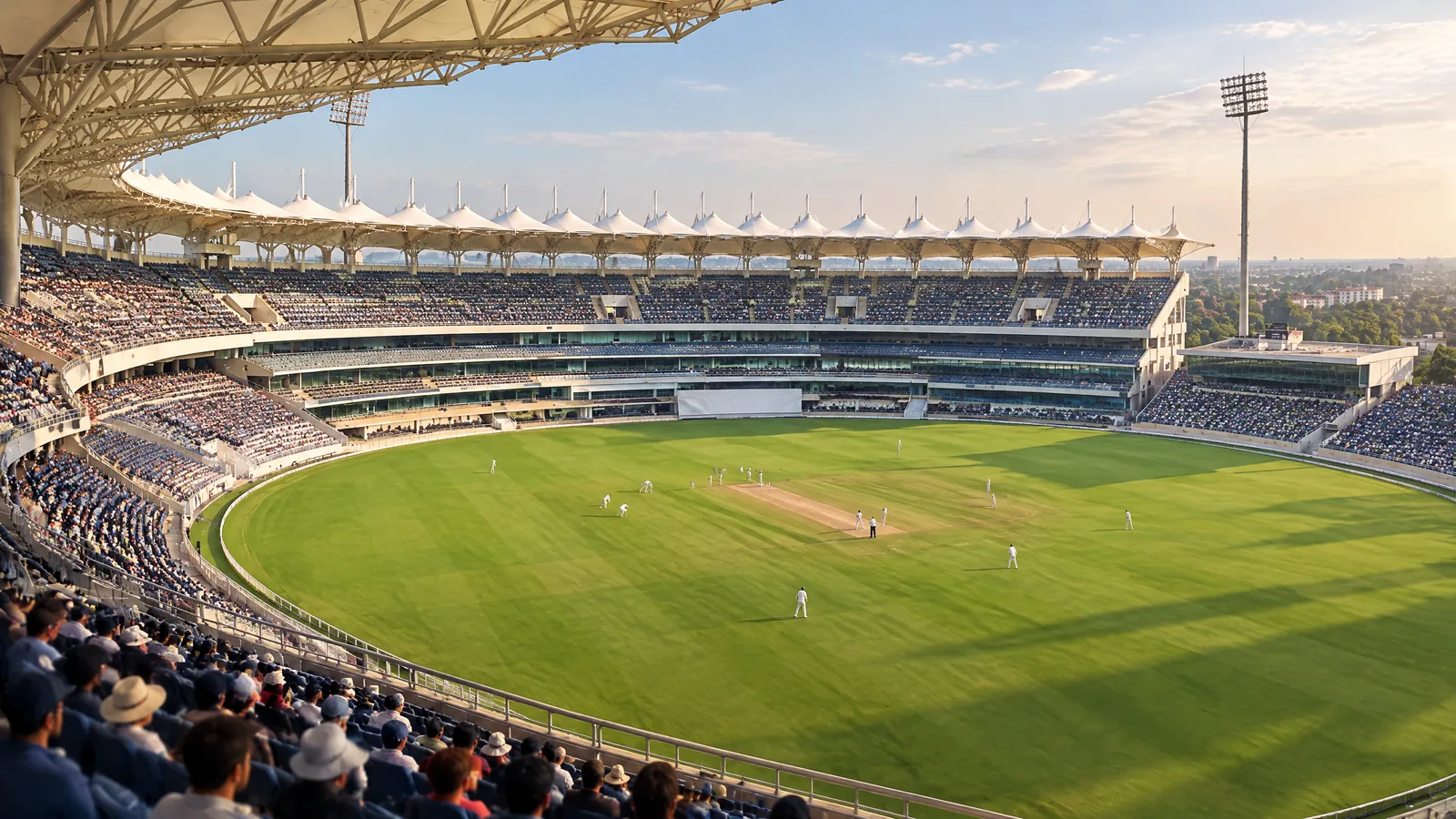 Editorial Test cricket scene at JSCA International Stadium in Ranchi