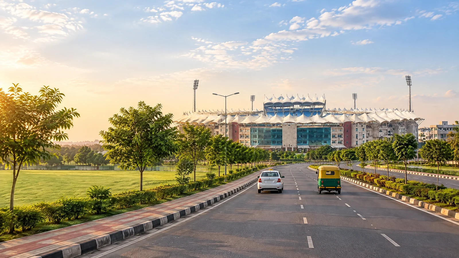 Road approach for reaching JSCA Stadium Ranchi