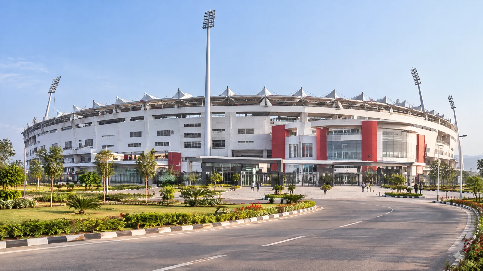 Maharaja Yadavindra Singh PCA Stadium exterior in New Chandigarh