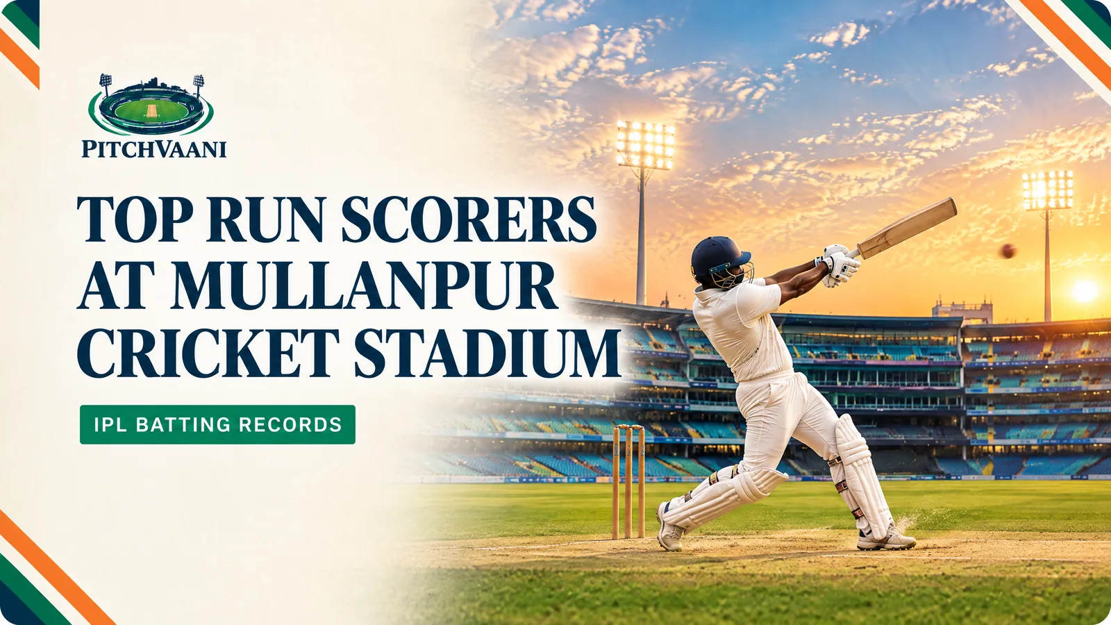 PitchVaani illustrated cover: Top Run Scorers at Mullanpur Cricket Stadium