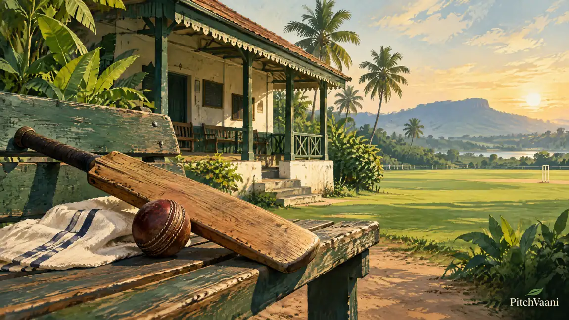 History of PVG Raju ACA Sports Complex — original editorial illustration