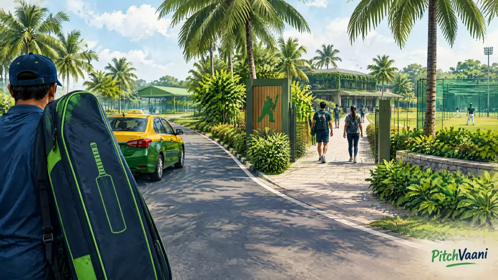 How to Reach PVG Raju ACA Sports Complex — original editorial illustration