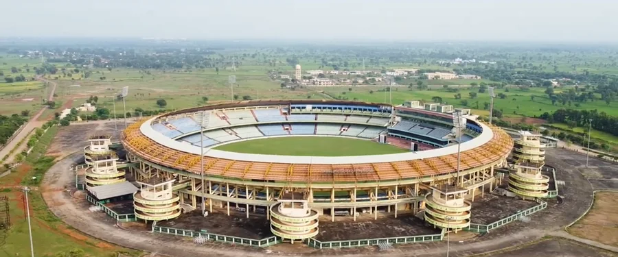 Archival aerial Raipur venue photograph; not a ticketed-seat-specific view.