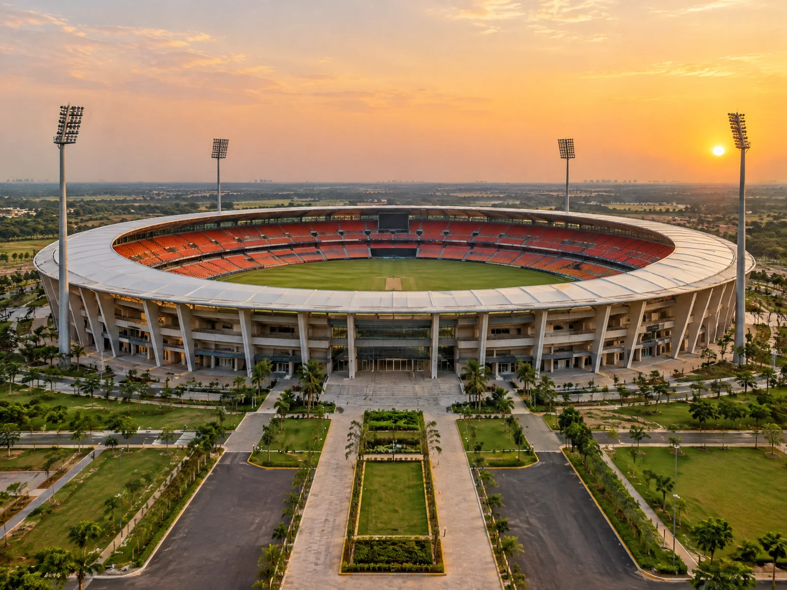 Exterior approach to Raipur International Cricket Stadium
