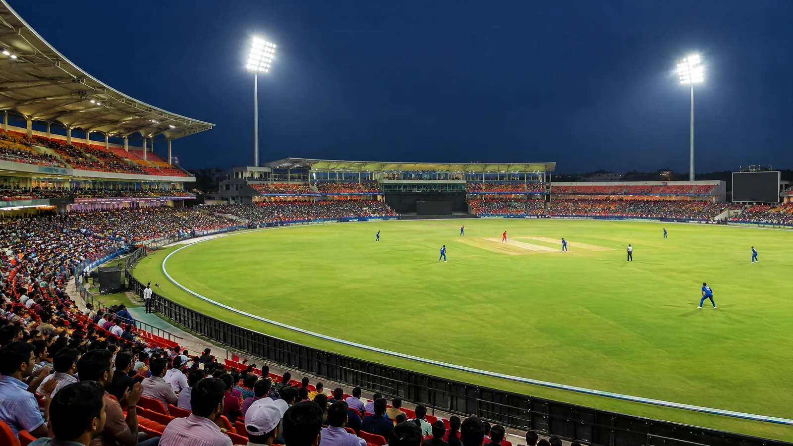 Floodlit franchise cricket at Raipur Stadium in 2013
