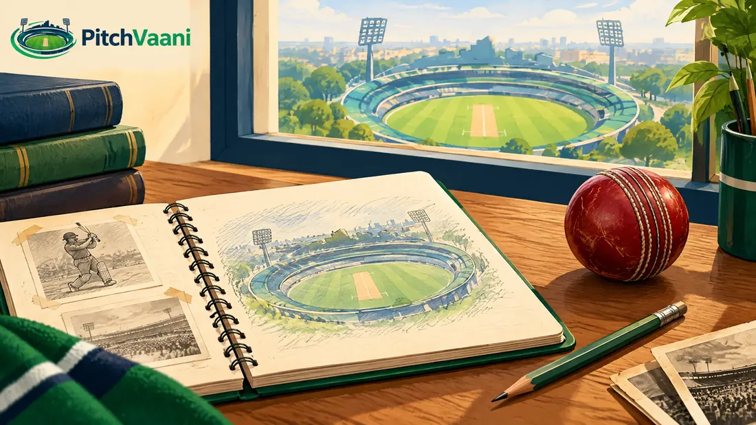 PitchVaani editorial illustration for raipur stadium history; not a stadium photograph