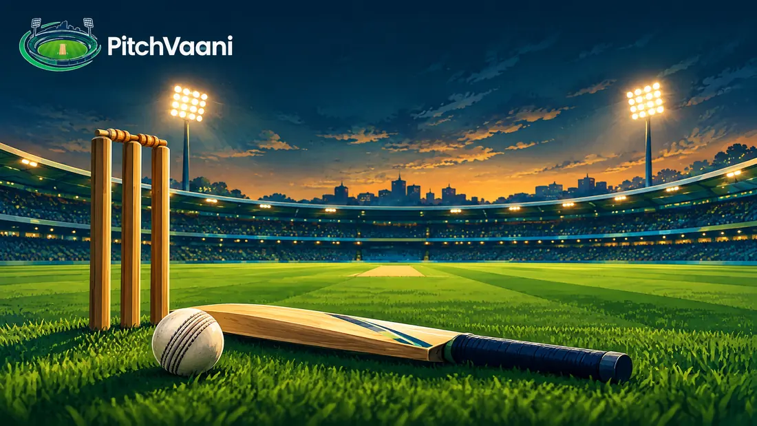 PitchVaani editorial illustration for raipur stadium matches; not a stadium photograph
