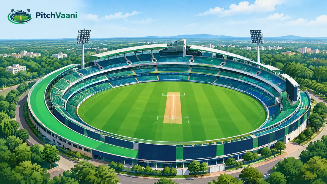 PitchVaani editorial illustration for raipur stadium overview; not a stadium photograph