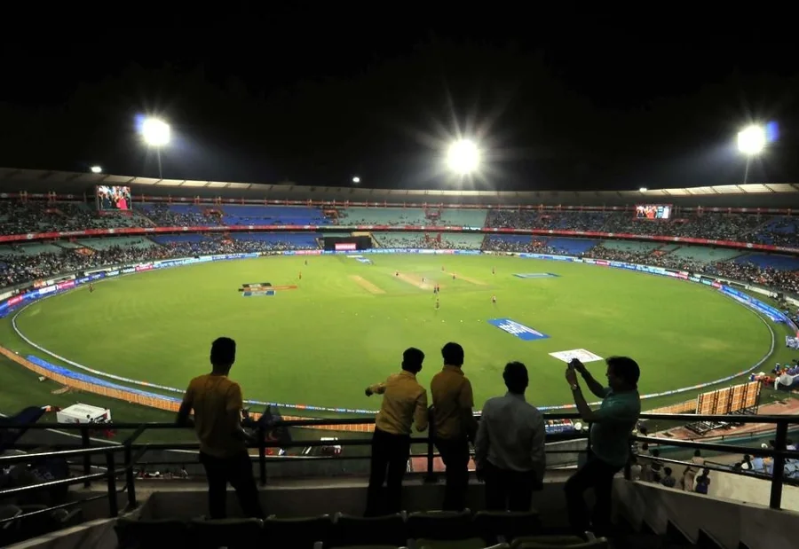 Archival floodlit view of Shaheed Veer Narayan Singh International Cricket Stadium, Raipur