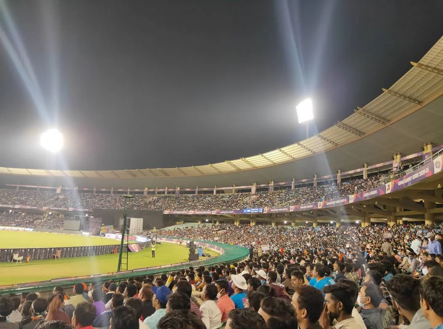 Archival photograph of the Raipur stadium stands