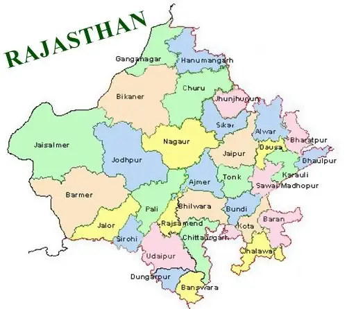 Rajasthan map, representative state directory visual