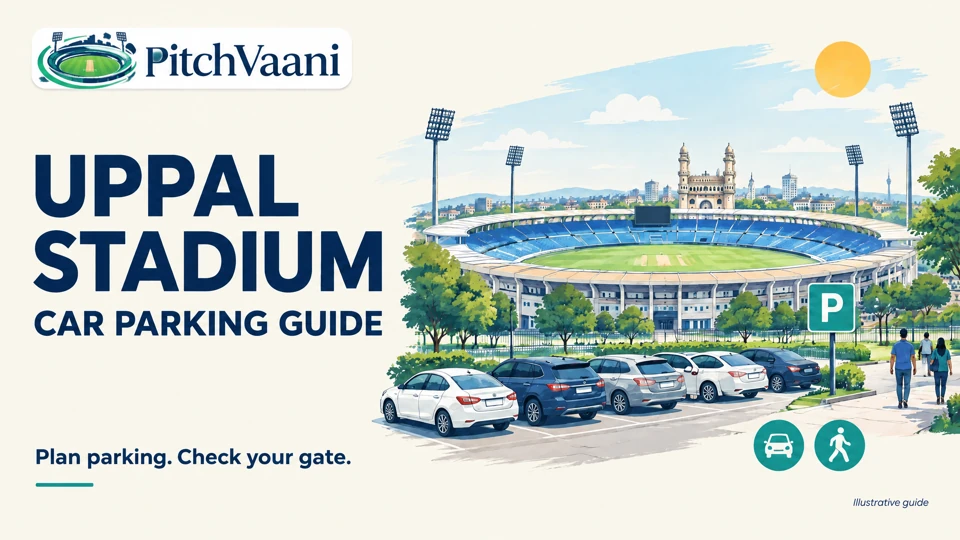 Uppal Stadium Car Parking — PitchVaani illustrated editorial cover