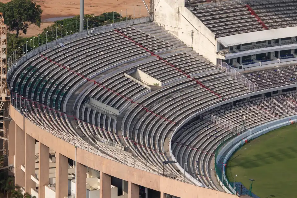 Seating at Rajiv Gandhi Stadium photographed by iMahesh; not a verified South ground-floor viewpoint