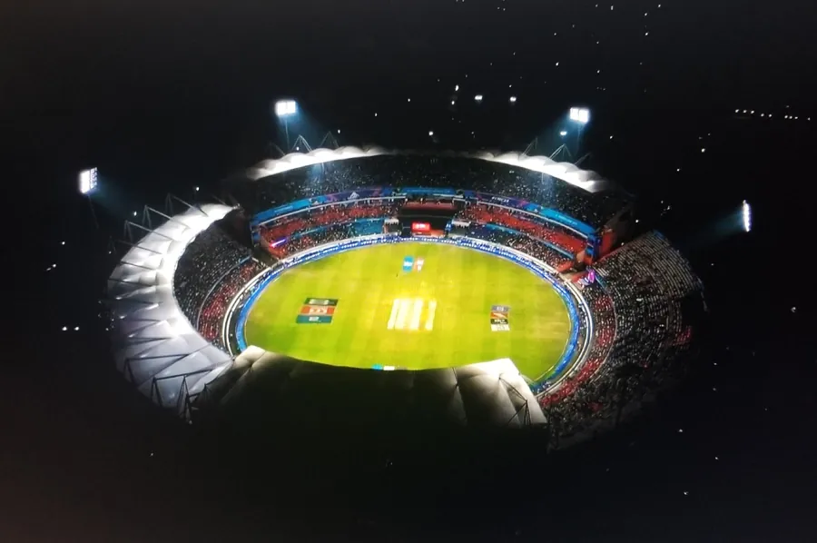 Official HCA floodlit stadium-wide photograph; not a verified West ground-floor viewpoint