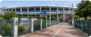 Approach to Rajiv Gandhi Stadium, supplied reference photograph