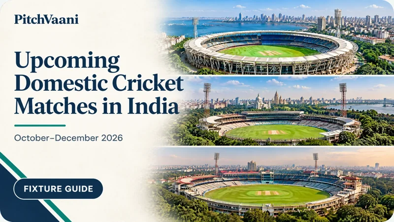 Upcoming Domestic Cricket Matches in India: Schedule & Venues
