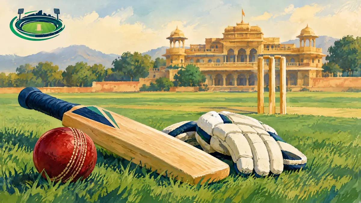 Editorial illustration of a Test match at Sawai Mansingh Stadium