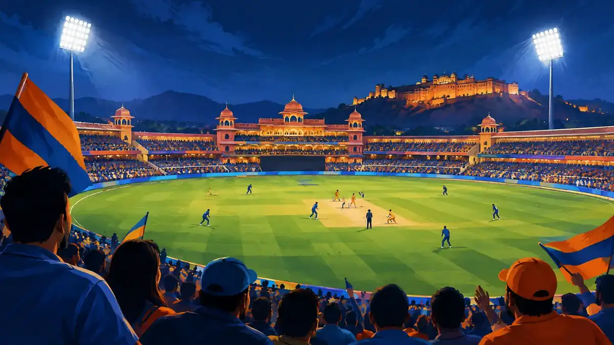 Matches at Sawai Mansingh Stadium, editorial illustration