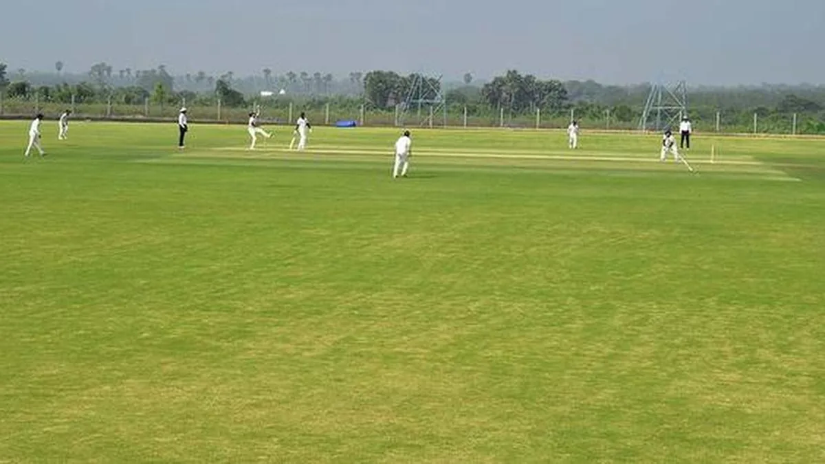 Cricket action at a Thuthipet stadium ground