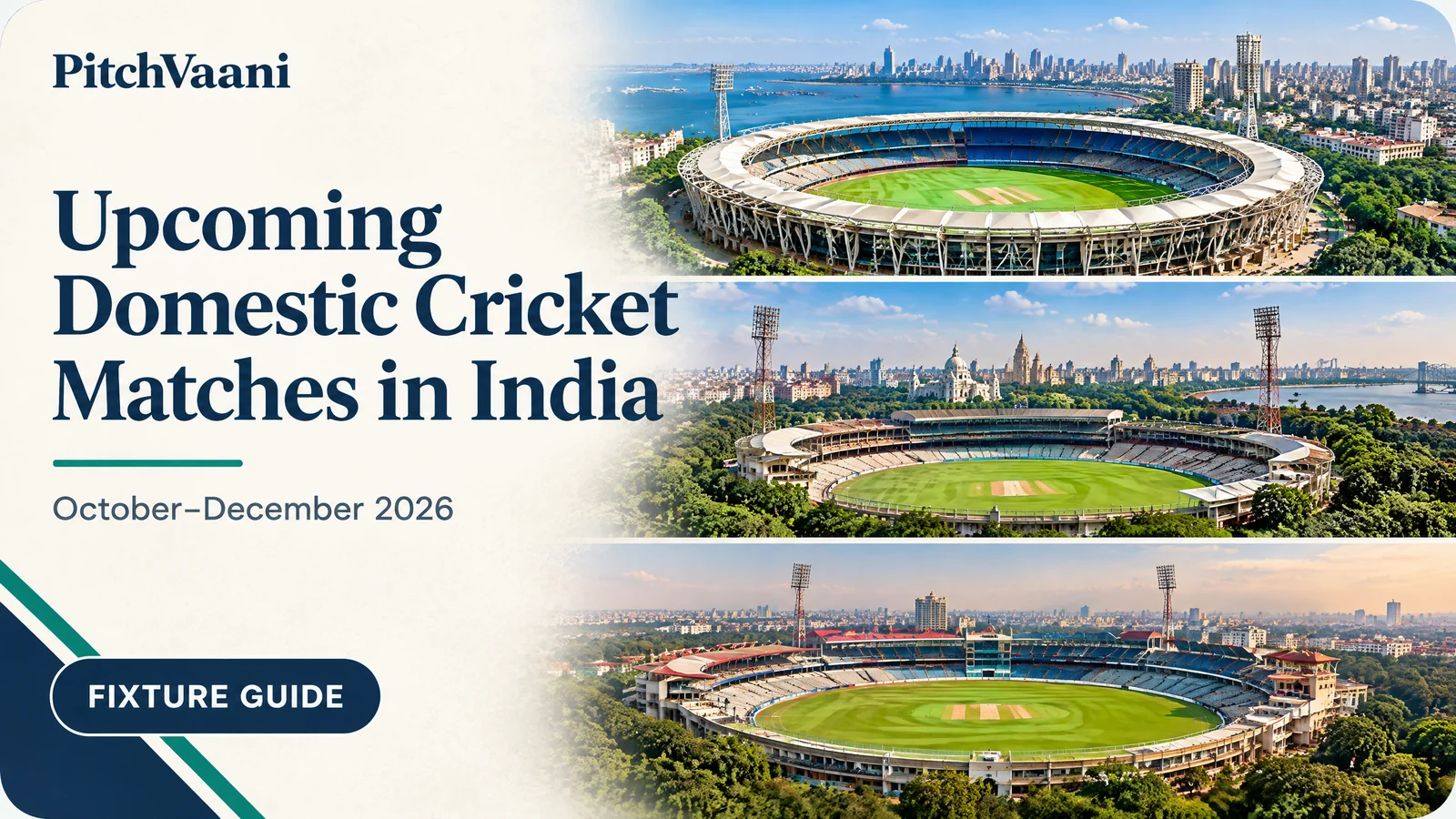 Wankhede, Eden Gardens and Arun Jaitley fixture guide