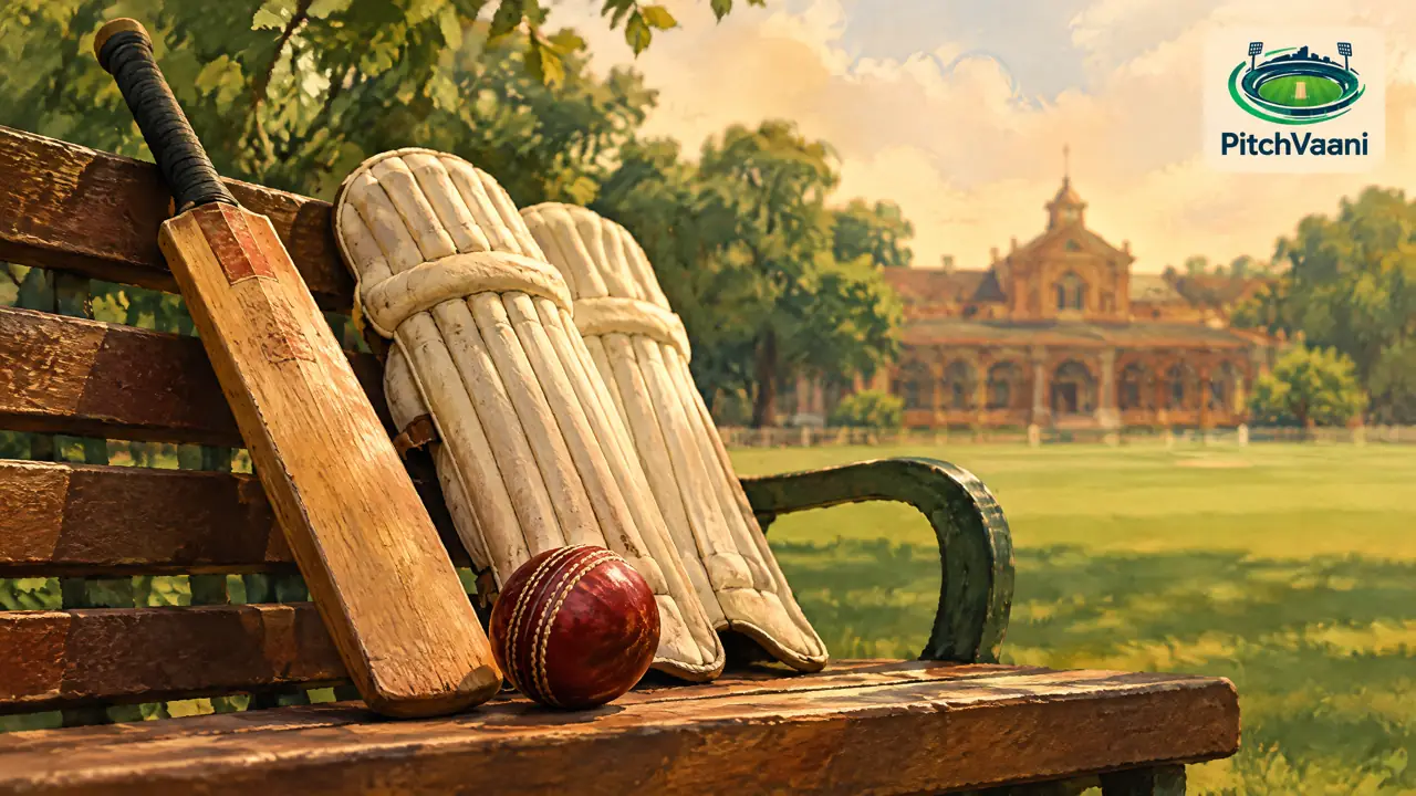 Illustrative heritage cricket equipment for the Daly College Ground history card