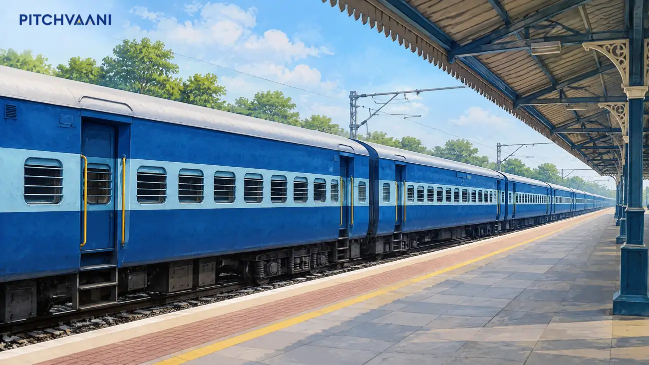 Generic train travel illustration, not a verified Vizianagaram route